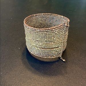 From Anthropologie Beaded Brass Cuff Bracelet